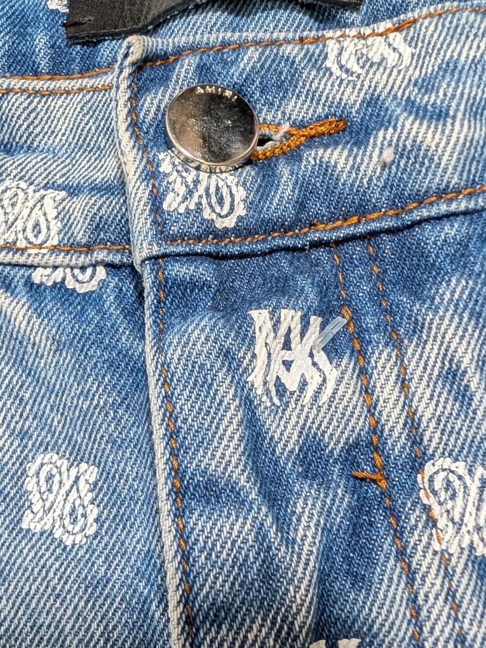 AMIRI Monogram Wide Leg Designer Jeans Size 38 NWT Made in USA - Picture 12 of 16